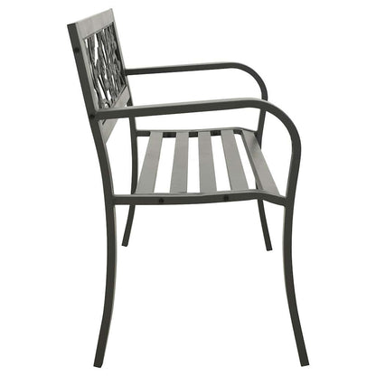 vidaXL Garden Bench 125 cm Steel Grey