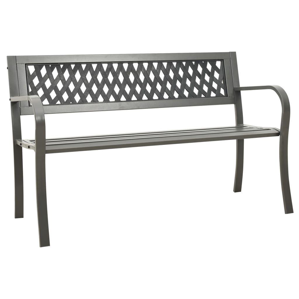 vidaXL Garden Bench 125 cm Steel Grey - 30348