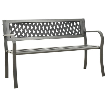 vidaXL Garden Bench 125 cm Steel Grey - 30348