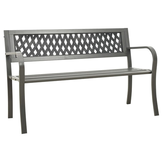 vidaXL Garden Bench 125 cm Steel Grey - 30348