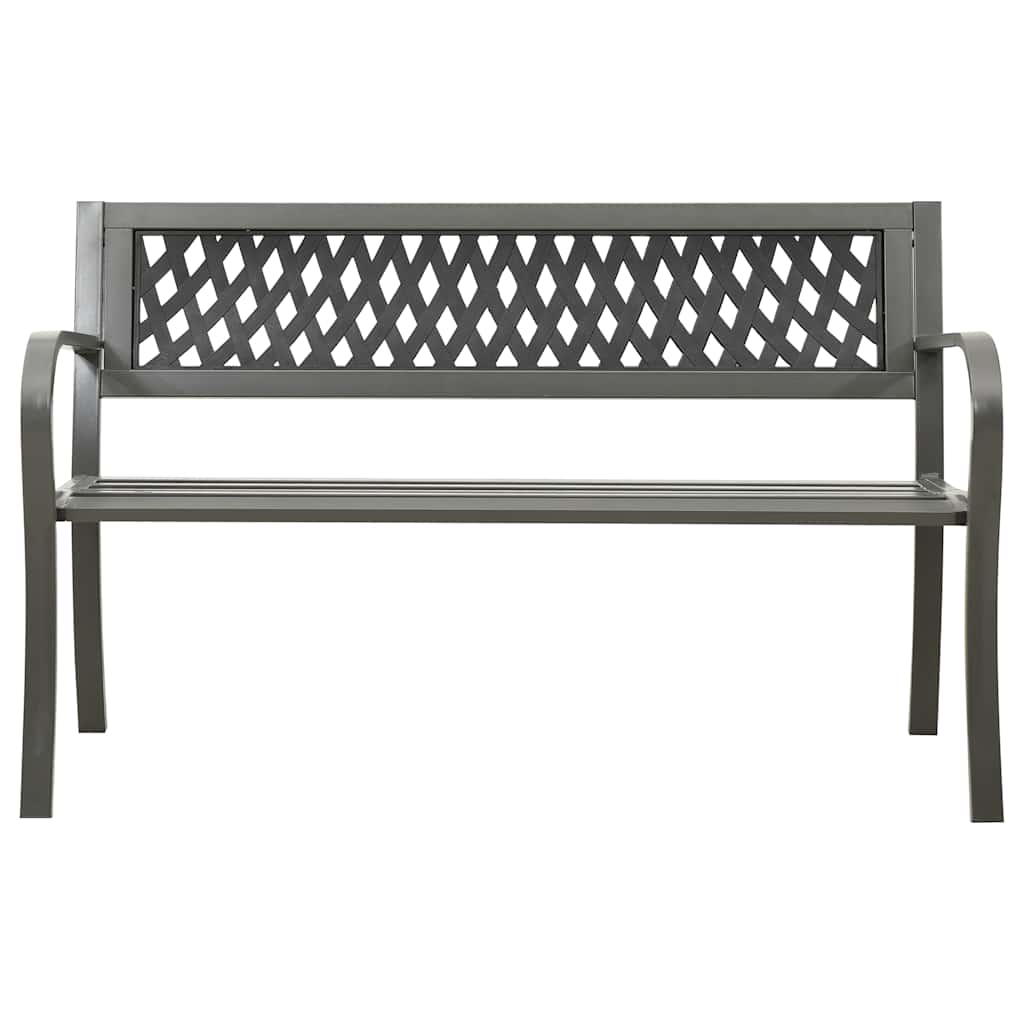 vidaXL Garden Bench 125 cm Steel Grey - 30348
