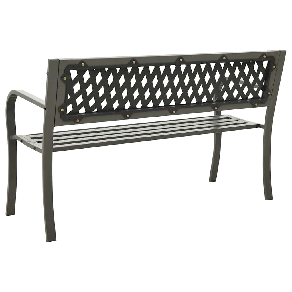 vidaXL Garden Bench 125 cm Steel Grey - 30348