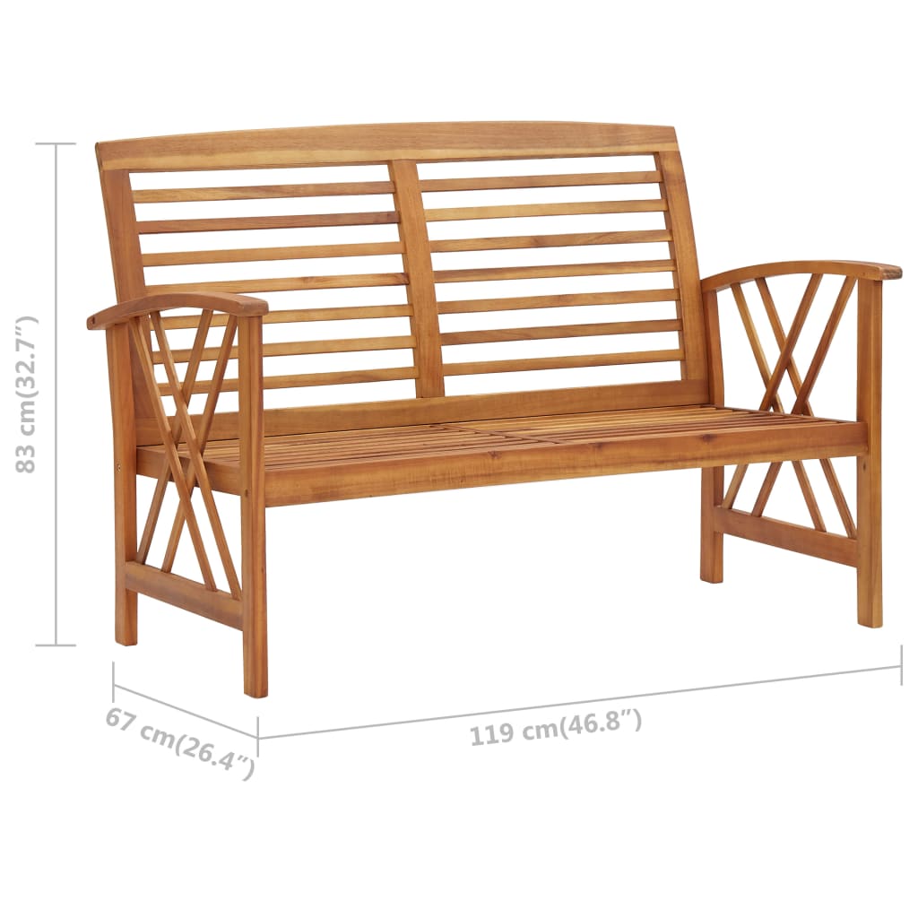 vidaXL Patio Bench | Durable | Garden Bench | Rectangular | Traditional - Brown