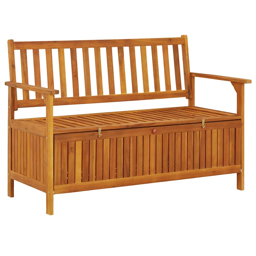 vidaXL Storage Bench | Natural wood | Solid acacia wood | Medium | Storage Bench - Brown - 120 x 63 x 84 cm