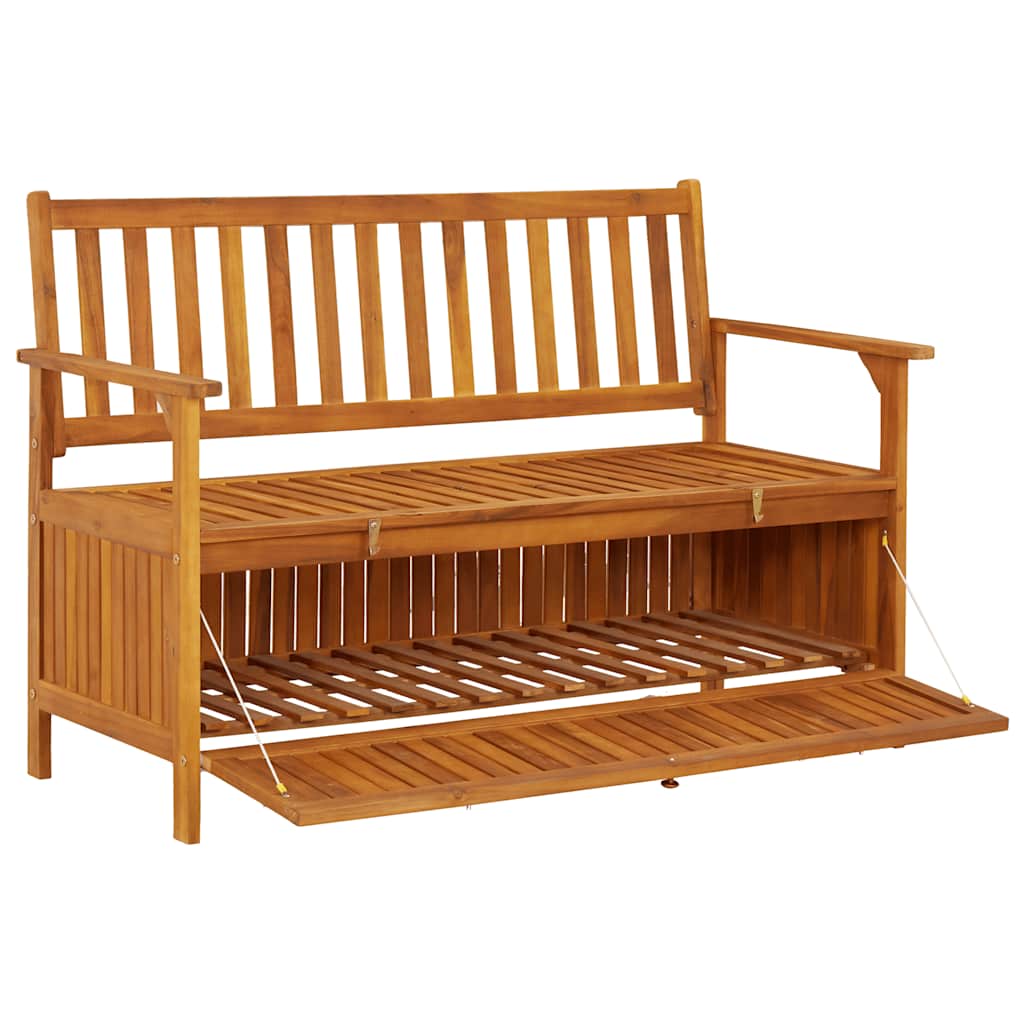 vidaXL Storage Bench | Natural wood | Solid acacia wood | Medium | Storage Bench - Brown - 120 x 63 x 84 cm