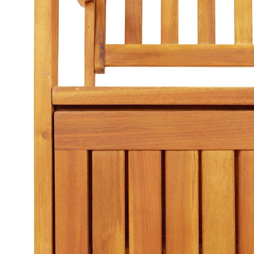 vidaXL Storage Bench | Natural wood | Solid acacia wood | Medium | Storage Bench - Brown - 120 x 63 x 84 cm