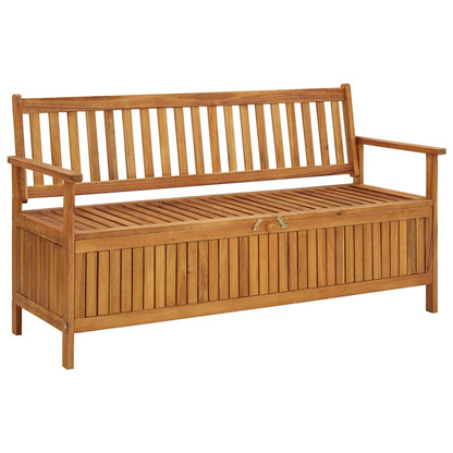 vidaXL Storage Bench | Natural wood | Solid Acacia Wood | Medium | Storage Bench - Brown - 148 cm