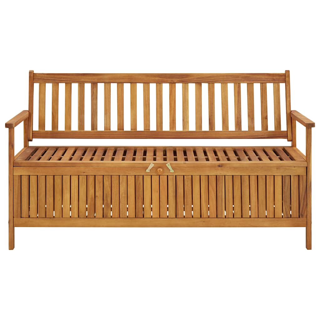 vidaXL Storage Bench | Natural wood | Solid Acacia Wood | Medium | Storage Bench - Brown - 148 cm