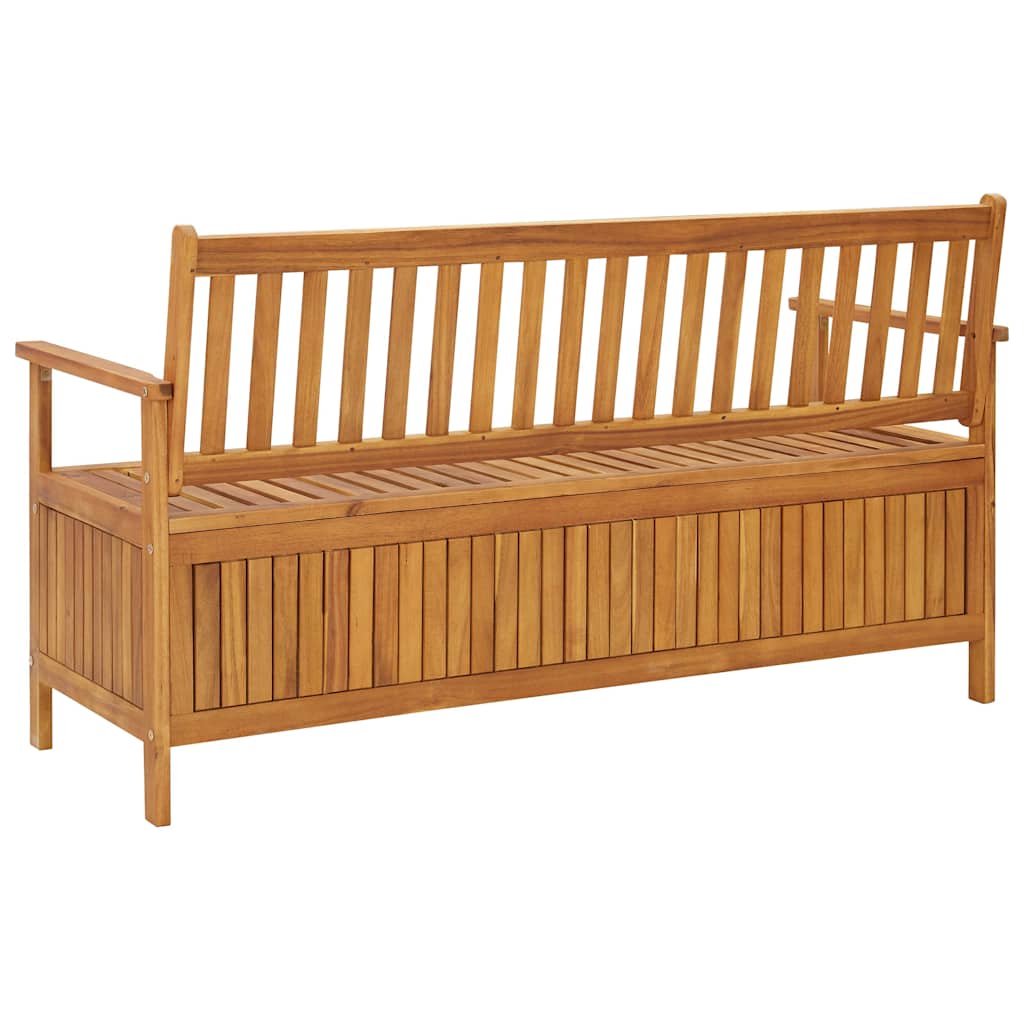 vidaXL Storage Bench | Natural wood | Solid Acacia Wood | Medium | Storage Bench - Brown - 148 cm