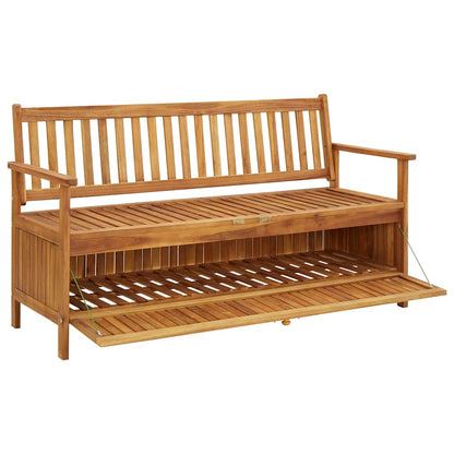 vidaXL Storage Bench | Natural wood | Solid Acacia Wood | Medium | Storage Bench - Brown - 148 cm