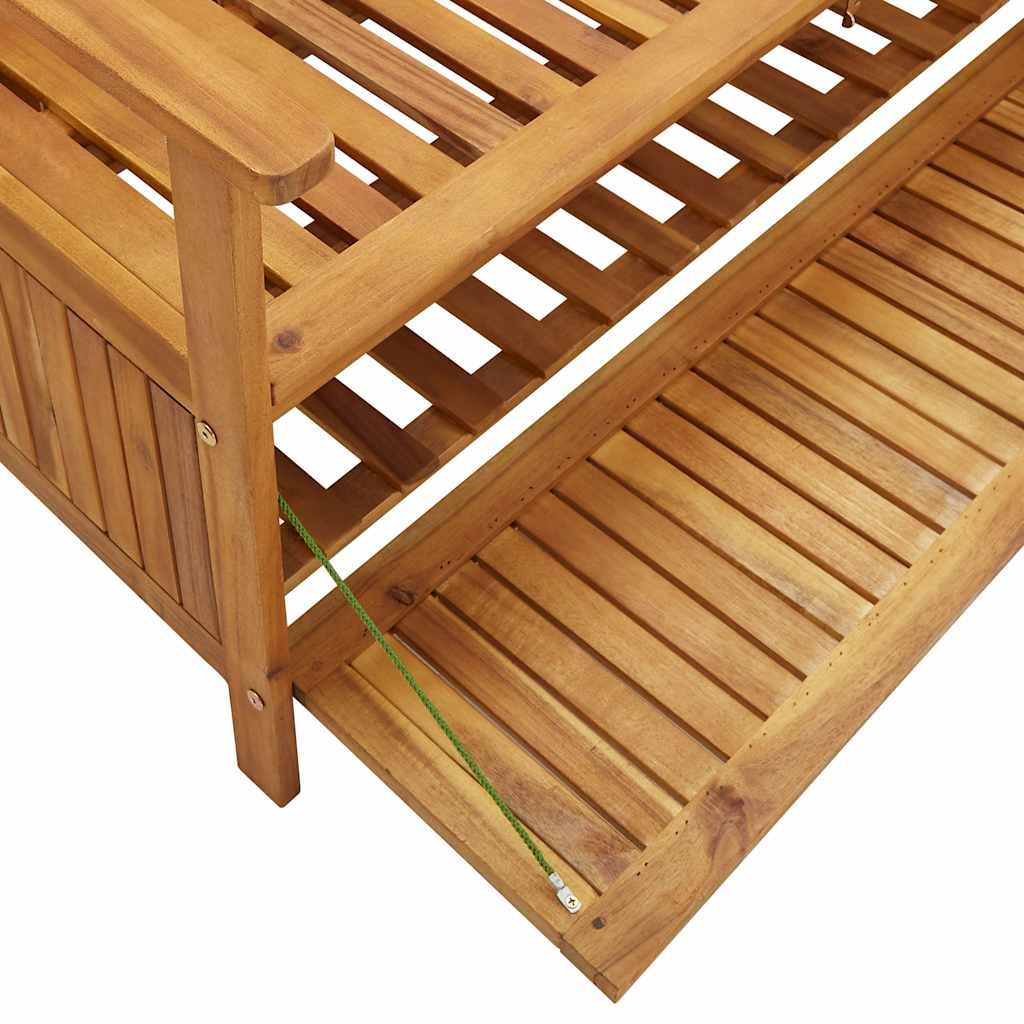 vidaXL Storage Bench | Natural wood | Solid Acacia Wood | Medium | Storage Bench - Brown - 148 cm