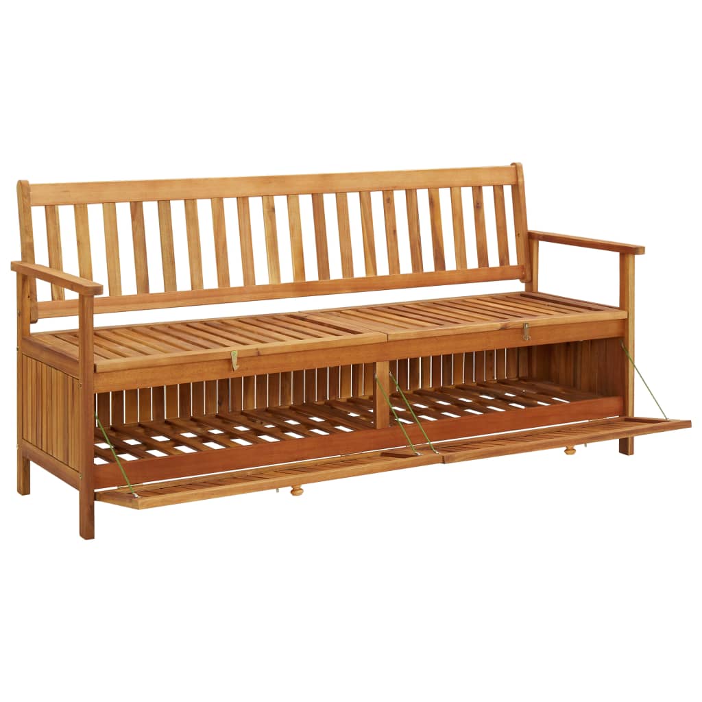 vidaXL Storage Bench | Natural Wood | Solid Acacia Wood | Large | Storage Bench - Brown - 170 cm