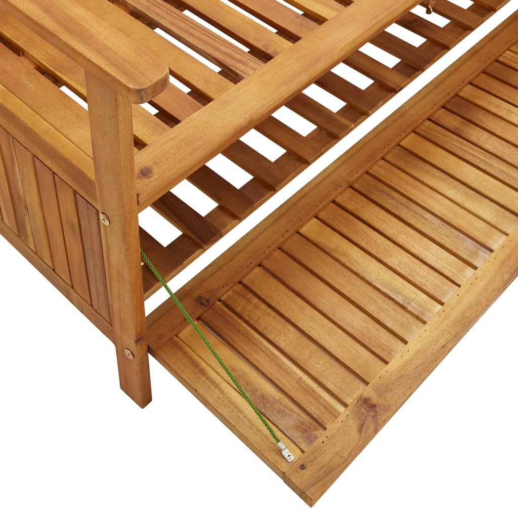 vidaXL Storage Bench | Natural Wood | Solid Acacia Wood | Large | Storage Bench - Brown - 170 cm