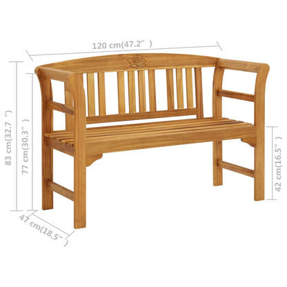vidaXL Garden Bench | Natural wood | Solid Acacia wood | Medium | Durable - Brown - 120 cm