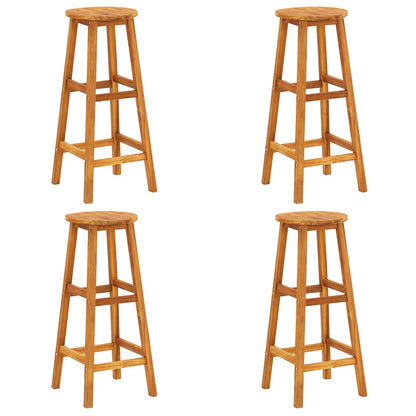 vidaXL Bar Stools 4 pcs Solid Acacia Wood - Brown - 34 x 34 x 76 cm