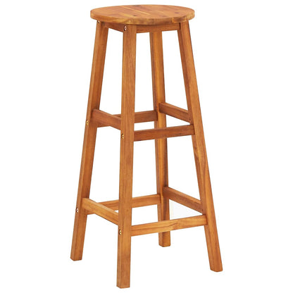 vidaXL Bar Stools 4 pcs Solid Acacia Wood - Brown - 34 x 34 x 76 cm