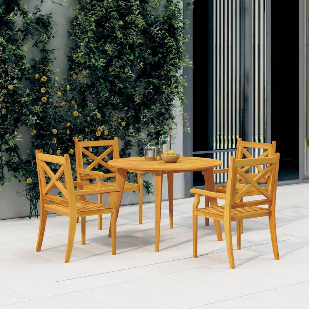 vidaXL Garden Table Ø110x75 cm Solid Wood Acacia - Brown