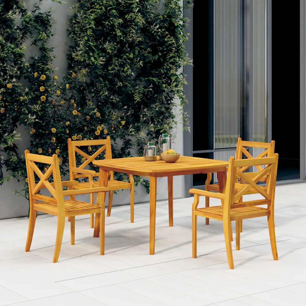 vidaXL Garden Table 110x110x75 cm Solid Wood Acacia - Brown