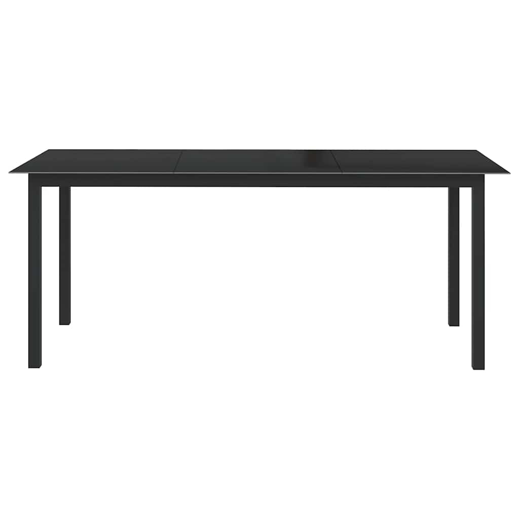 vidaXL Garden Table Black 190x90x74 cm Aluminium and Glass
