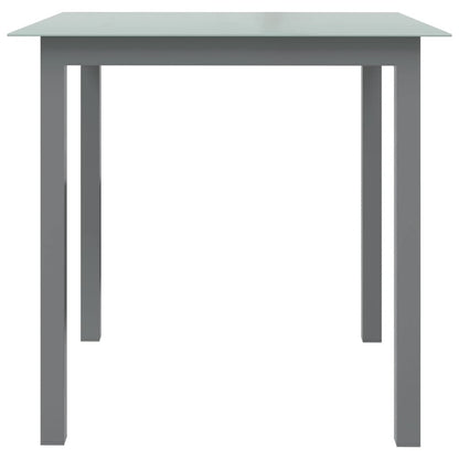 vidaXL Garden Table Light Grey 80x80x74 cm Aluminium and Glass