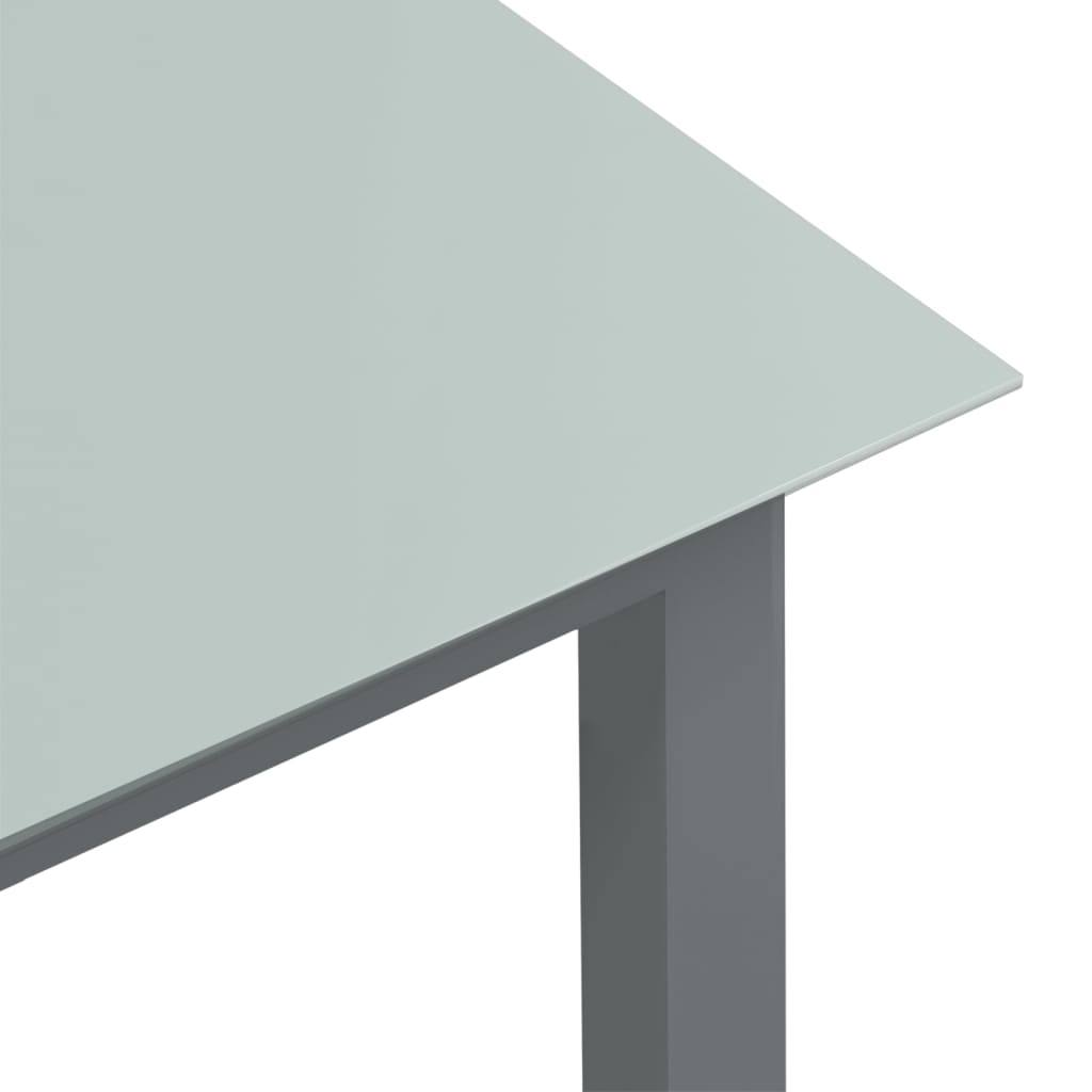 vidaXL Garden Table Light Grey 80x80x74 cm Aluminium and Glass