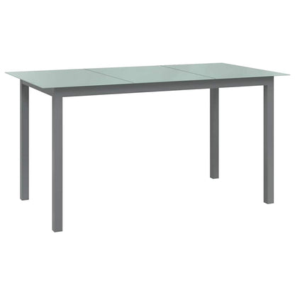 vidaXL Garden Table Light Grey 150x90x74 cm Aluminium and Glass