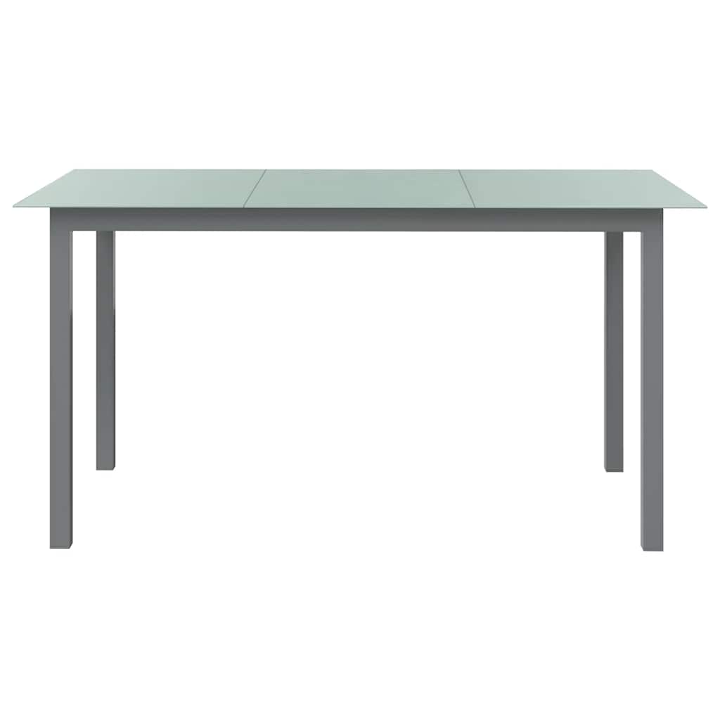 vidaXL Garden Table Light Grey 150x90x74 cm Aluminium and Glass