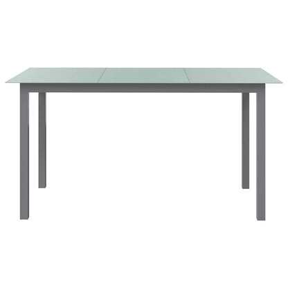 vidaXL Garden Table Light Grey 150x90x74 cm Aluminium and Glass