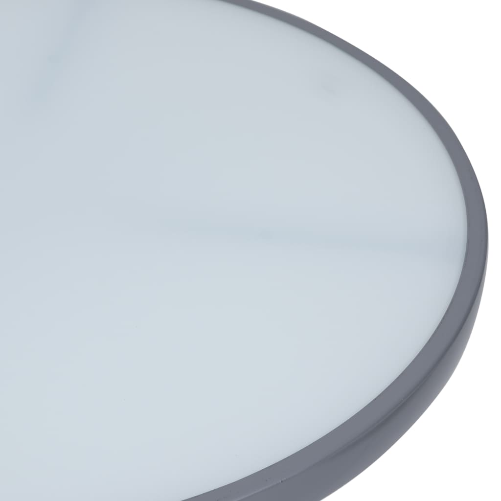 vidaXL Garden Table Light Grey 80 cm Steel and Glass - 80 x 72 cm