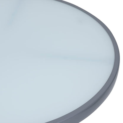 vidaXL Garden Table Light Grey 80 cm Steel and Glass - 80 x 72 cm