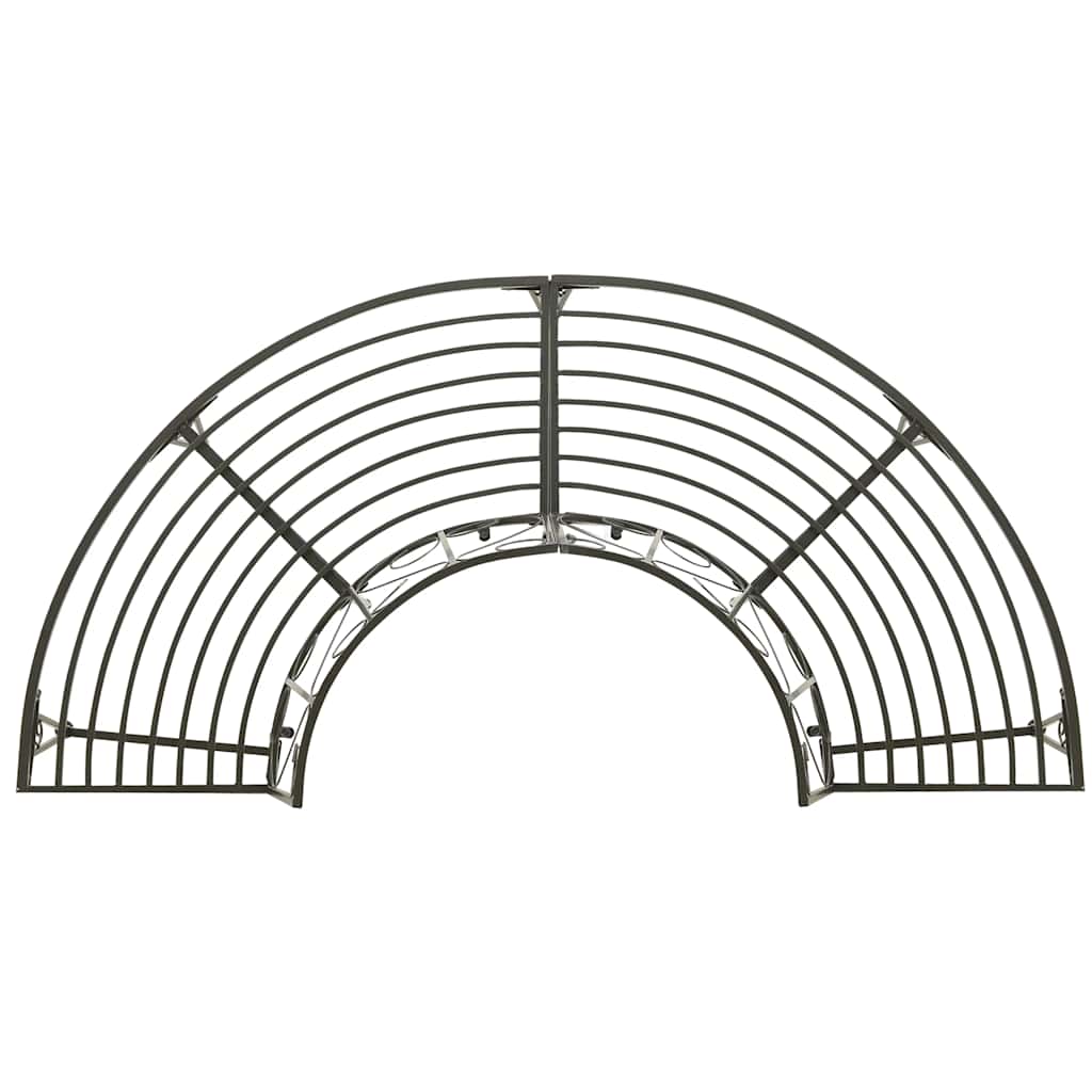 vidaXL Garden Half Round Tree Bench 160 cm Steel - Grey - Ø 160 x 89 cm