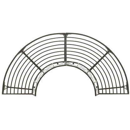 vidaXL Garden Half Round Tree Bench 160 cm Steel - Grey - Ø 160 x 89 cm