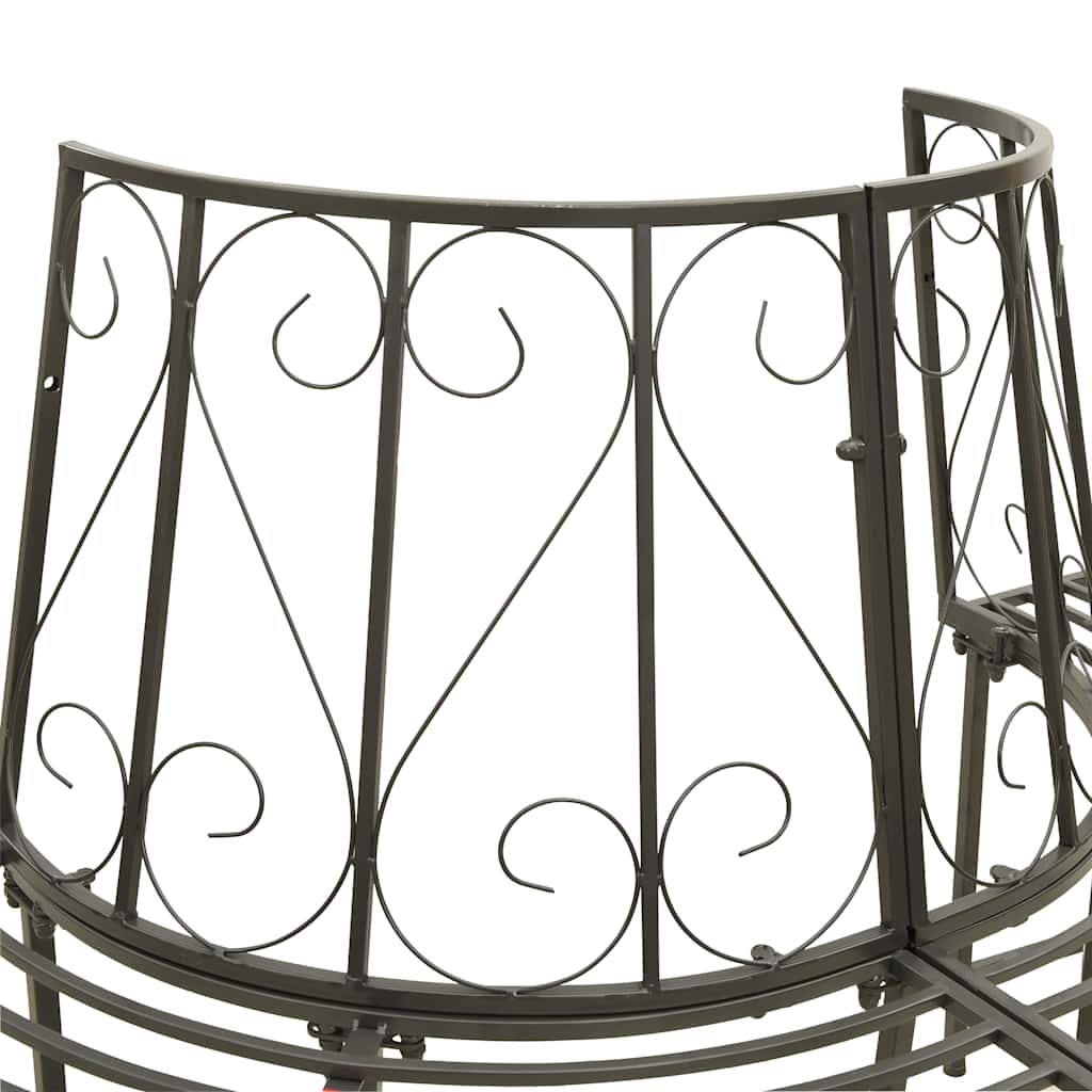 vidaXL Garden Half Round Tree Bench 160 cm Steel - Grey - Ø 160 x 89 cm