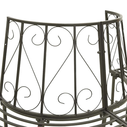 vidaXL Garden Half Round Tree Bench 160 cm Steel - Grey - Ø 160 x 89 cm