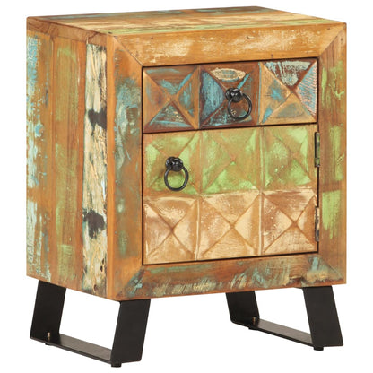 vidaXL Bedside Cabinet 40x30x50 cm Solid Reclaimed Wood - Multicolour
