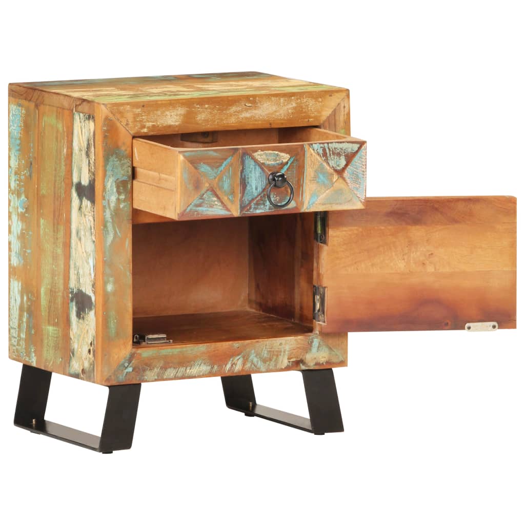 vidaXL Bedside Cabinet 40x30x50 cm Solid Reclaimed Wood - Multicolour