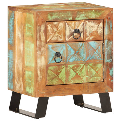 vidaXL Bedside Cabinet 40x30x50 cm Solid Reclaimed Wood - Multicolour