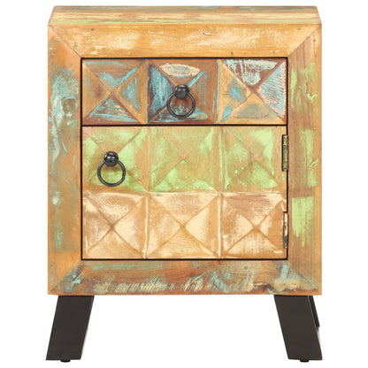 vidaXL Bedside Cabinet 40x30x50 cm Solid Reclaimed Wood - Multicolour