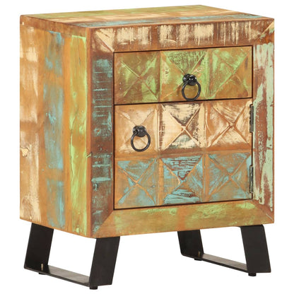 vidaXL Bedside Cabinet 40x30x50 cm Solid Reclaimed Wood - Multicolour