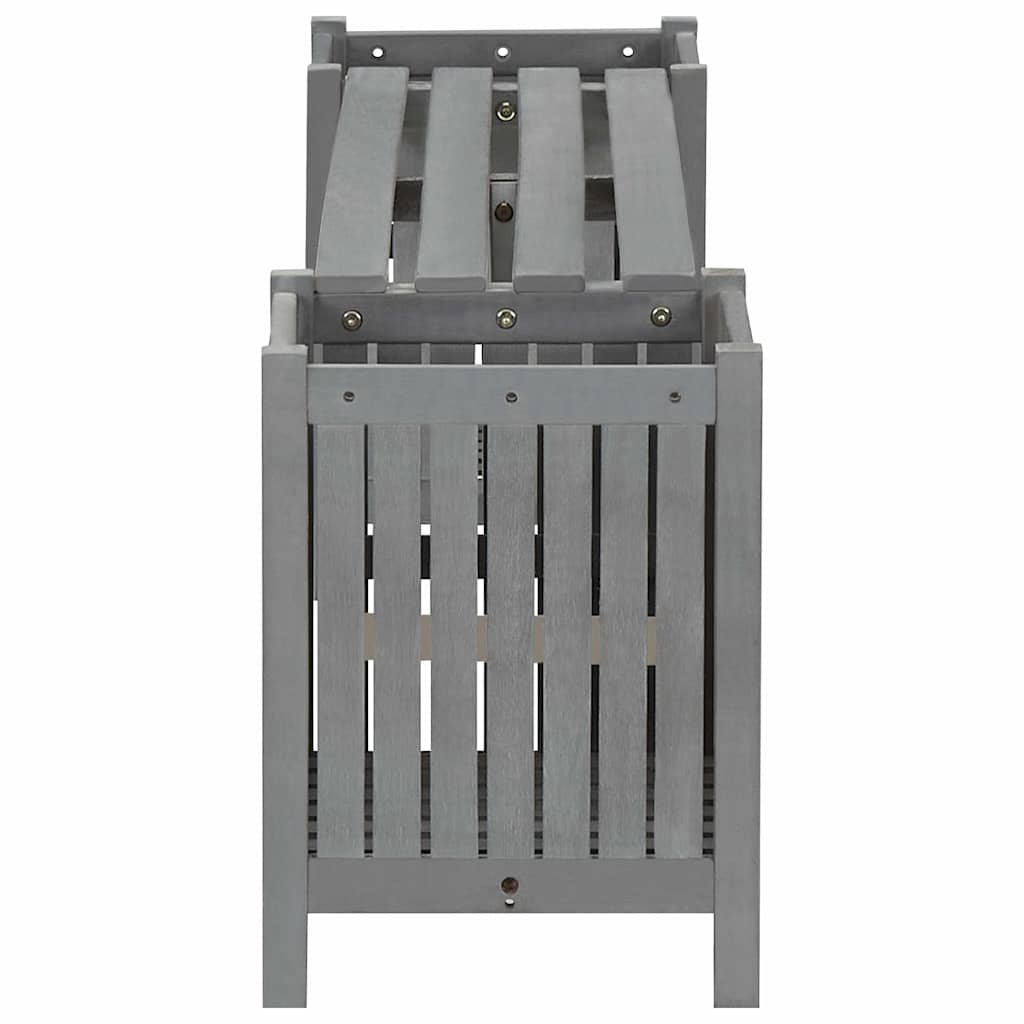 vidaXL Garden Bench | Grey | Solid acacia wood | 150 cm | Planters - 150 x 30 x 40 cm