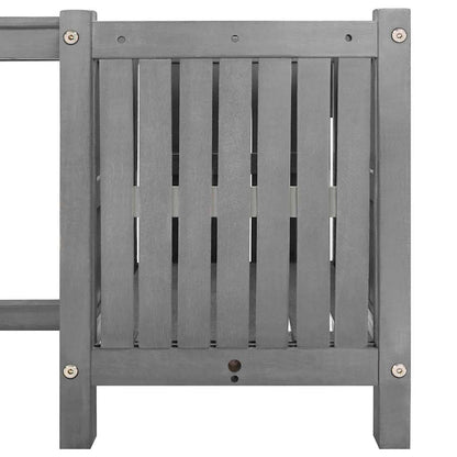 vidaXL Garden Bench | Grey | Solid acacia wood | 150 cm | Planters - 150 x 30 x 40 cm