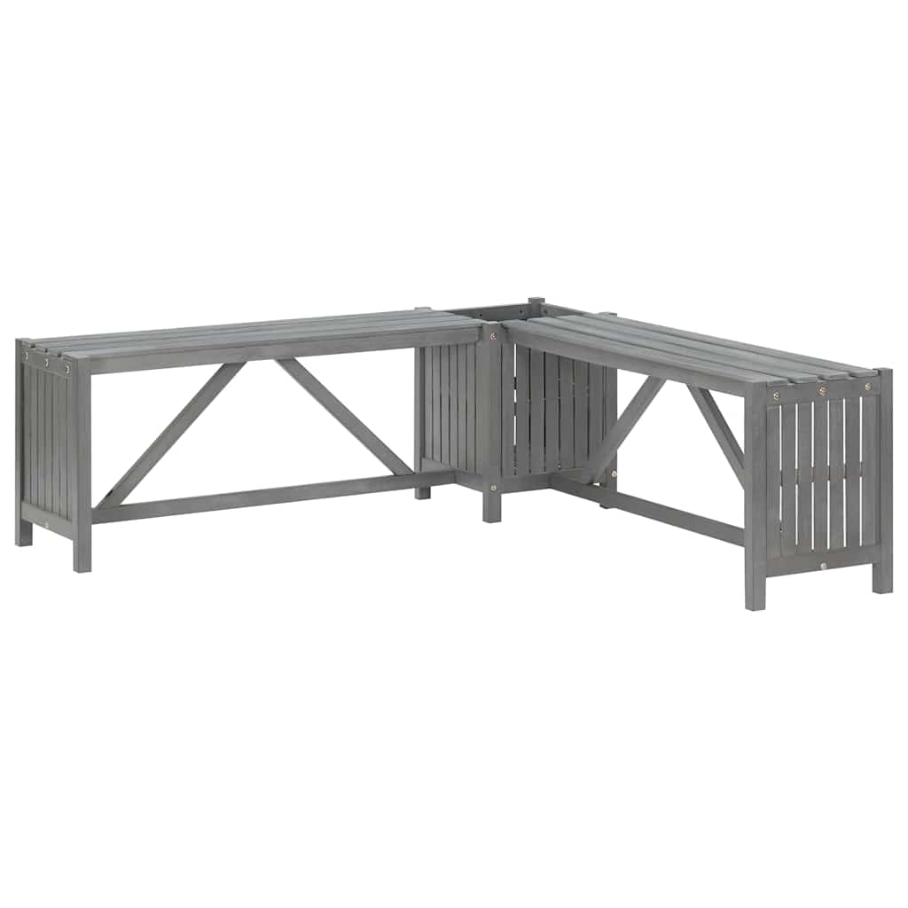 vidaXL Garden Bench | Grey | Solid Acacia wood | Medium | Garden Bench | Rustic - 117 x 117 x 40 cm