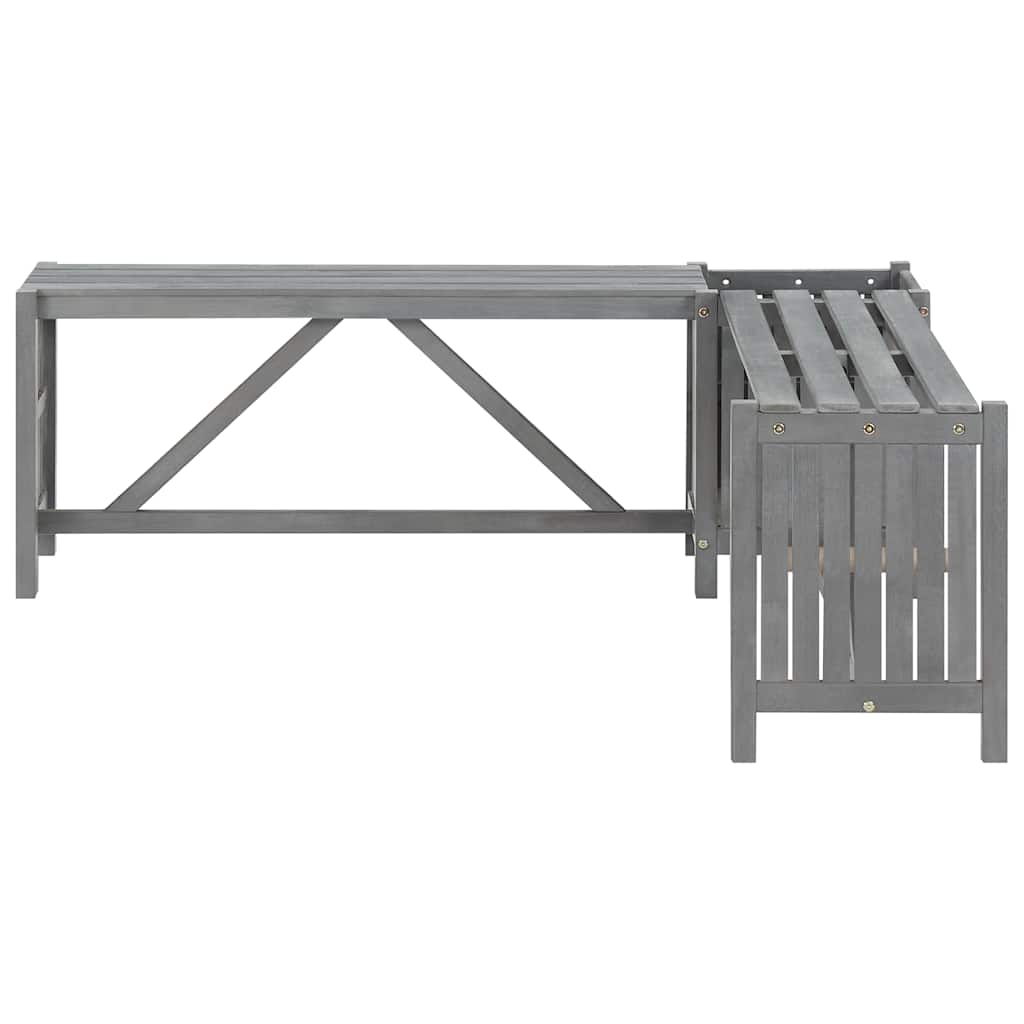 vidaXL Garden Bench | Grey | Solid Acacia wood | Medium | Garden Bench | Rustic - 117 x 117 x 40 cm