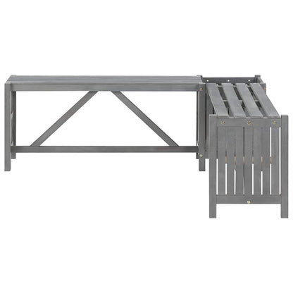 vidaXL Garden Bench | Grey | Solid Acacia wood | Medium | Garden Bench | Rustic - 117 x 117 x 40 cm