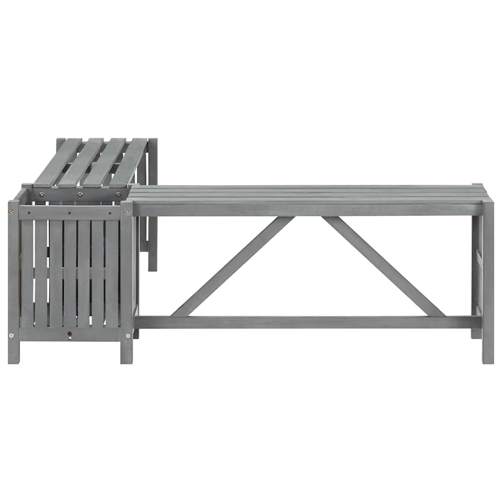 vidaXL Garden Bench | Grey | Solid Acacia wood | Medium | Garden Bench | Rustic - 117 x 117 x 40 cm