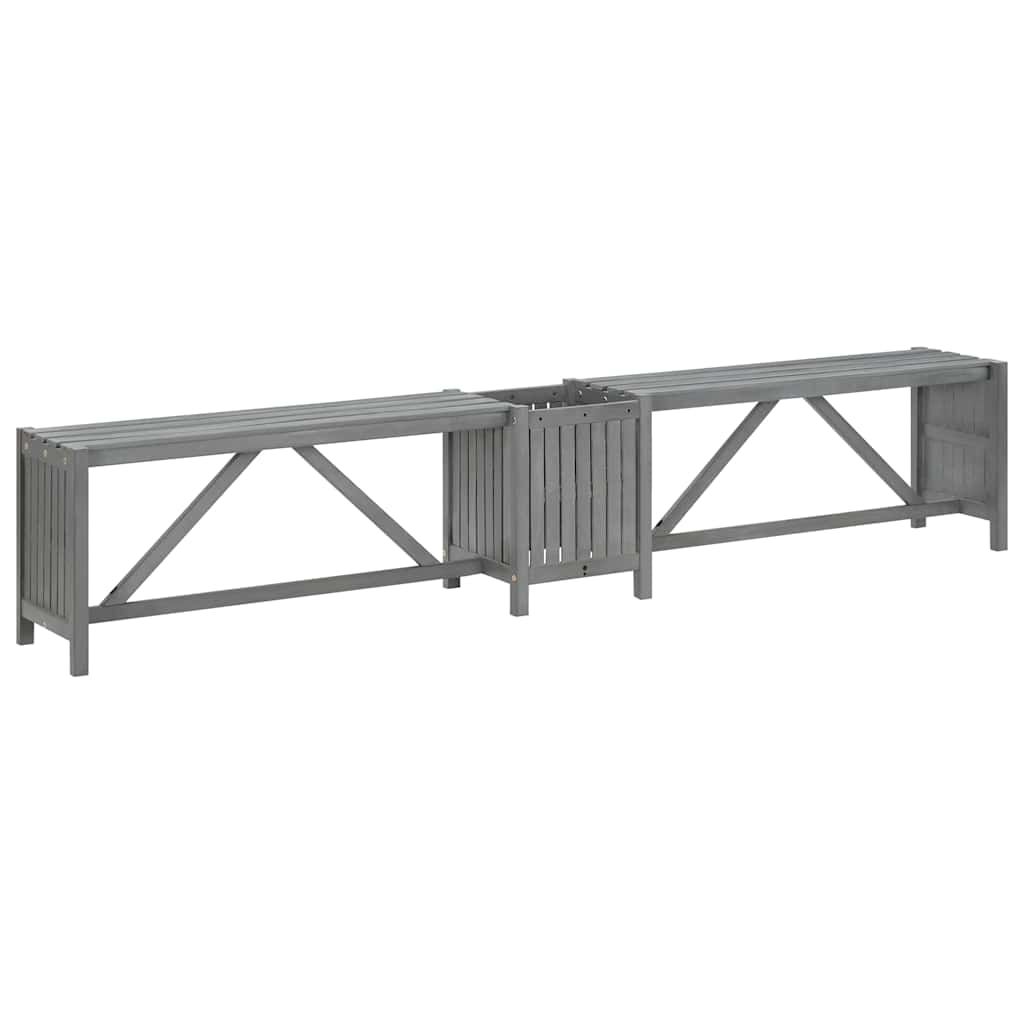 vidaXL Garden Bench | Grey | Solid Acacia wood | Medium | Garden Bench | Rustic - 117 x 117 x 40 cm