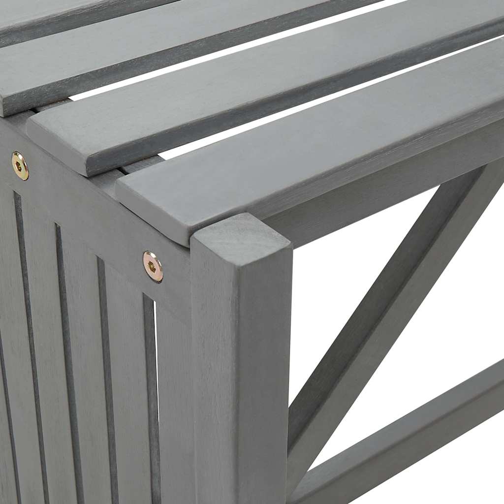 vidaXL Garden Bench | Grey | Solid Acacia wood | Medium | Garden Bench | Rustic - 117 x 117 x 40 cm