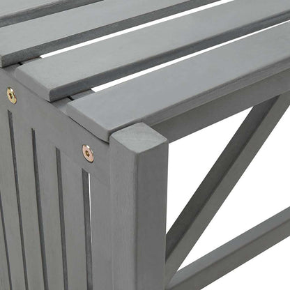vidaXL Garden Bench | Grey | Solid Acacia wood | Medium | Garden Bench | Rustic - 117 x 117 x 40 cm