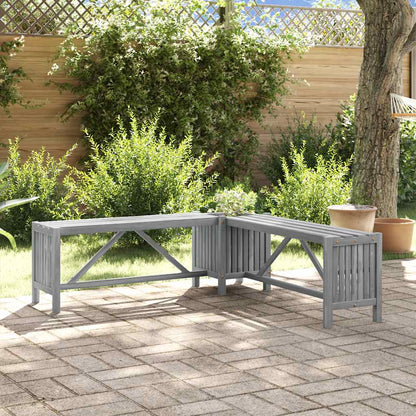 vidaXL Garden Bench | Grey | Solid Acacia wood | Medium | Garden Bench | Rustic - 117 x 117 x 40 cm