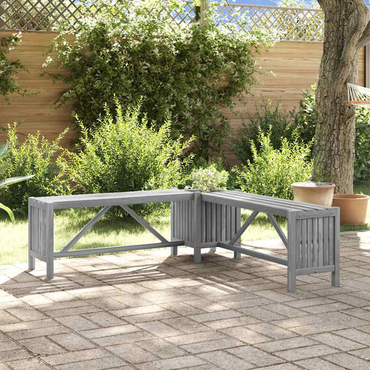 vidaXL Garden Bench | Grey | Solid Acacia wood | Medium | Garden Bench | Rustic - 117 x 117 x 40 cm